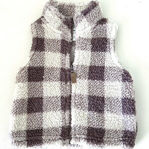 Carter's Cream and Brown Sherpa Vest